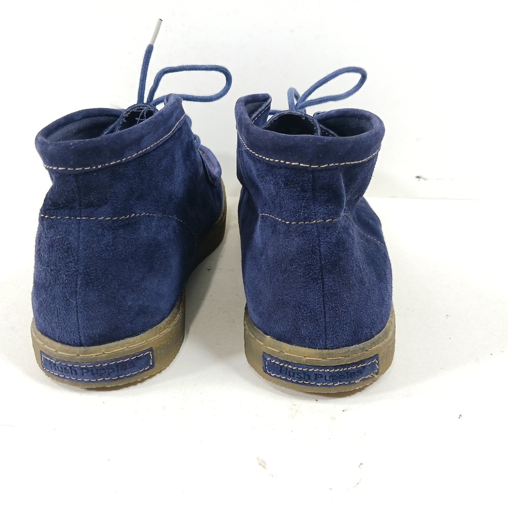 Hush Puppies Mens Blue Suede Chukka Boots Moc Toe Gum Sole Mid Top Shoes Size 11 - Picture 3 of 10